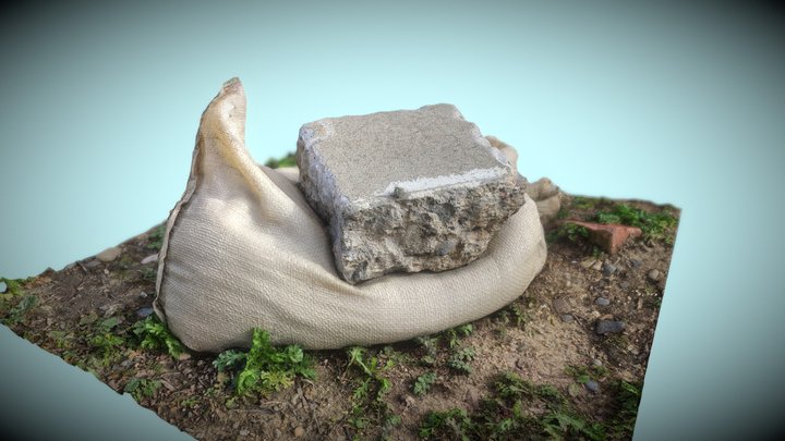 Cinder Block and Sandbag 3D Model