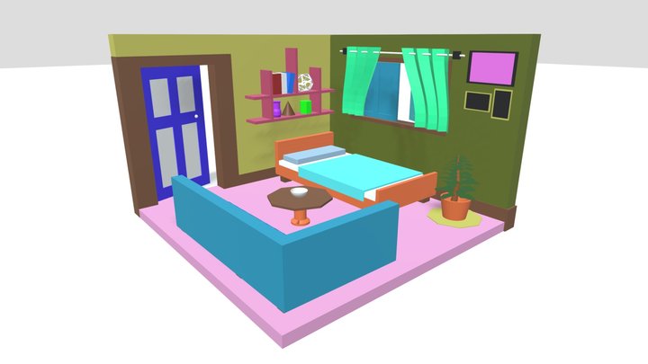 Bed room 01 3D Model