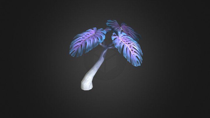 Alien Tropical Leafy Tree 3D Model