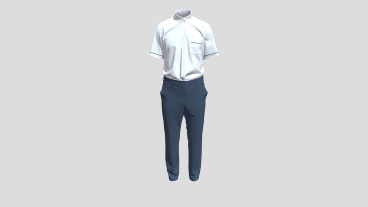 School Uniform Male Tucked 3D Model