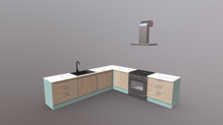 Corner Kitchen Cabinet 3D Model