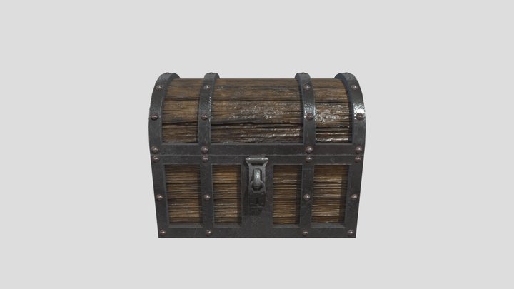 Medieval Low Poly Chest 3D Model