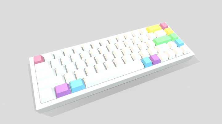 Lowpoly 65% Mechanical Keyboard 3D Model