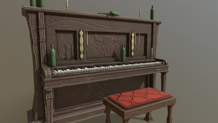 Stylized Piano - Game Asset 3D Model