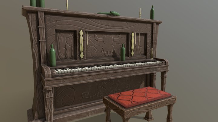 Stylized Piano - Game Asset 3D Model