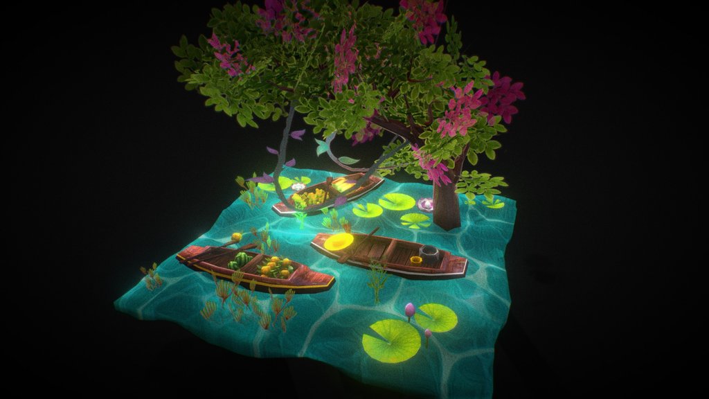 A floating market