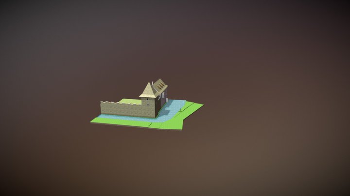 Mstěnice fortress - palace and small tower 3D Model