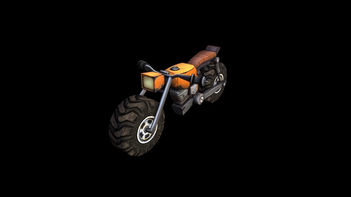 Cartoon motorcycle 3D Model