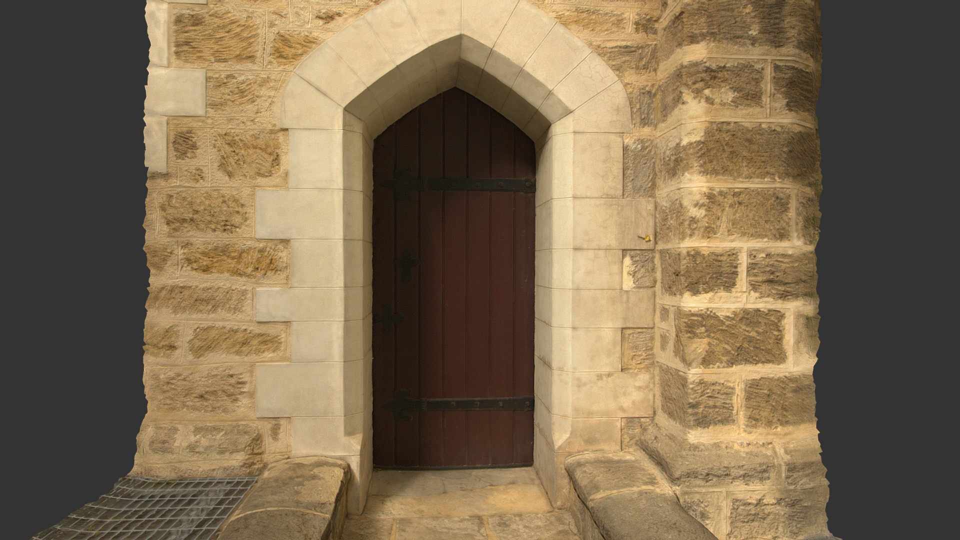 3D model Church door - This is a 3D model of the Church door. The 3D model is about a door in a stone building.