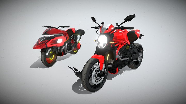 Ducati Monster + Upgrade 3D Model