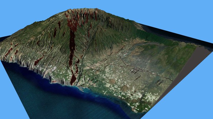 Isla de La Palma con toponimia 3D Model