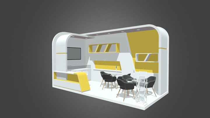 Exhibition booth design 3D model 6m x 3m 3D Model