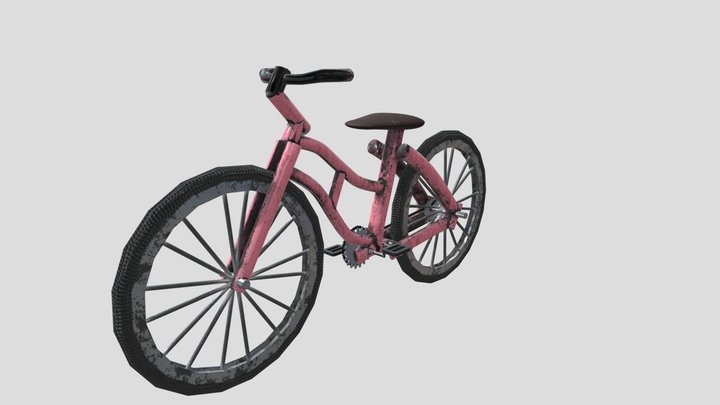 Old Vintage Pink Bike 3D Model
