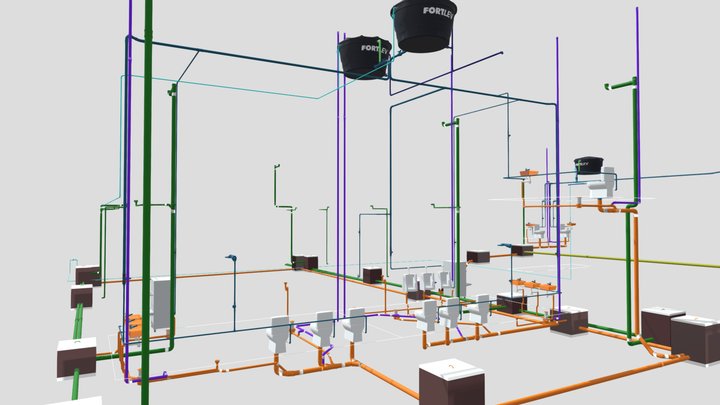 Hidrossánitário CCB P. Carvalho - Isométrico 3D Model