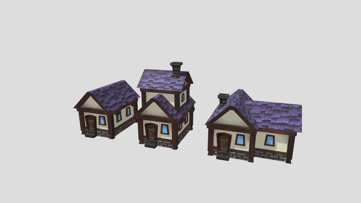 Medieval style houses 3D Model