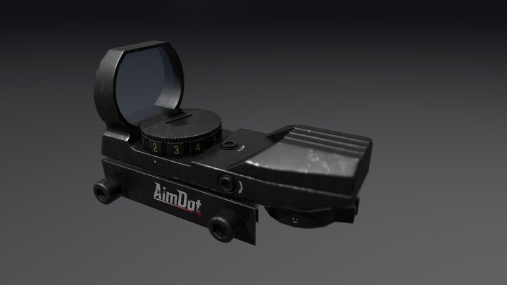 FPS Red Dot Sight (Game Model) 3D Model