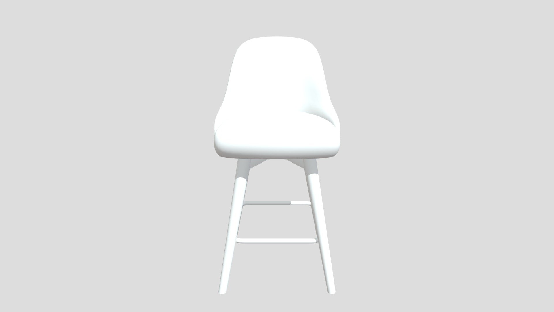 Mid Century Stool With Back