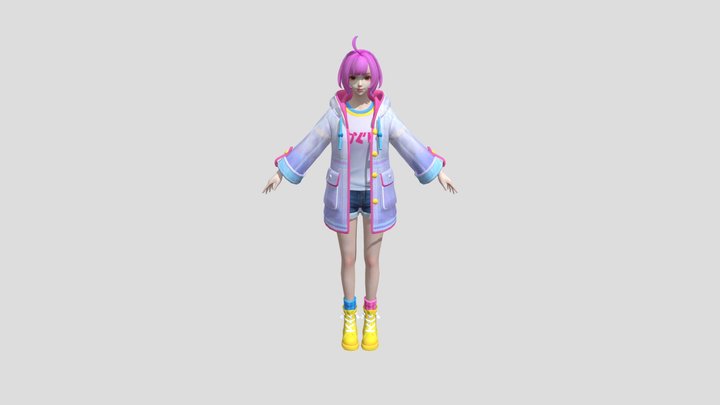 Kagura Rainy Walk 3D Model
