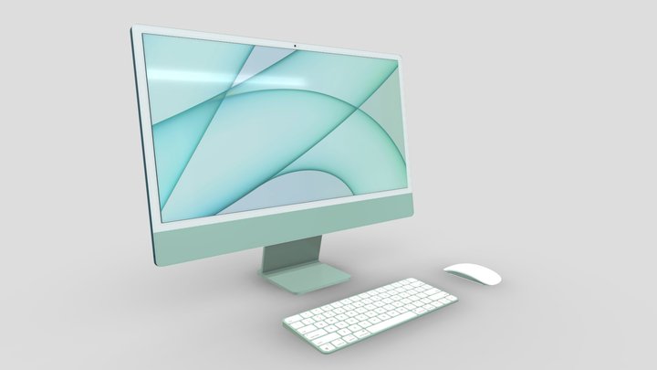 iMac 24" M1 Green (2021) 3D Model