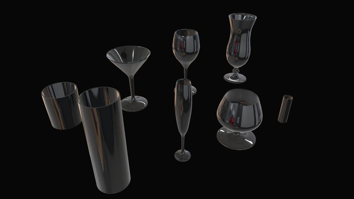Cocktail glasses 3D Model