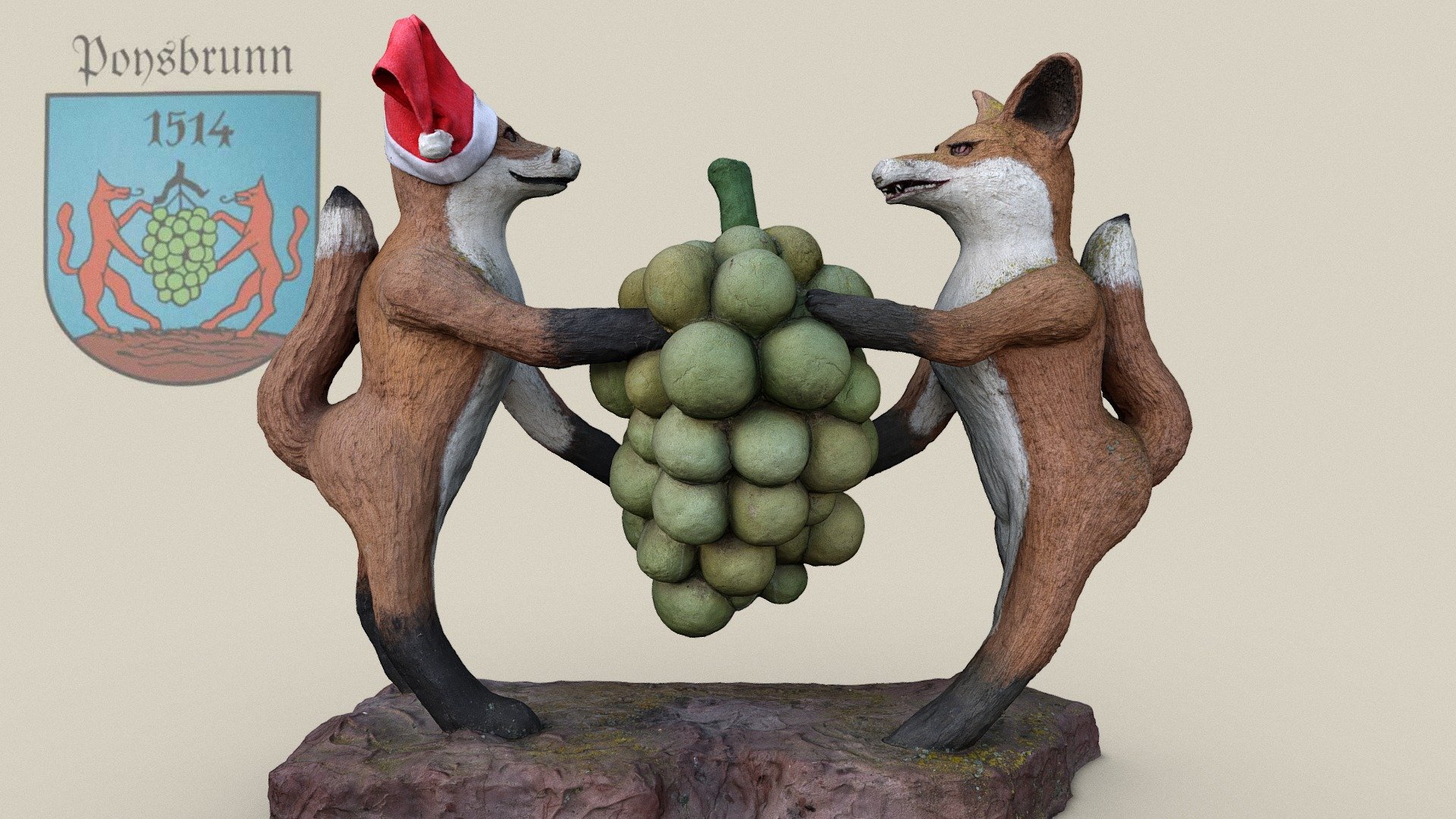 Zwei Füchse mit Weintraube — Sketchfab embed 3D viewer