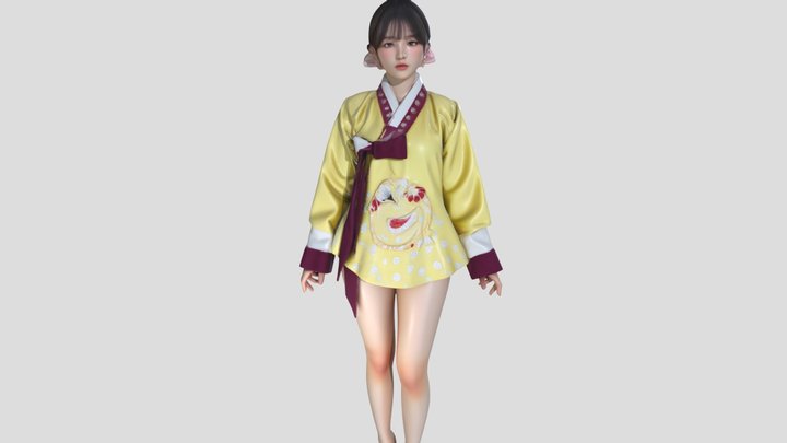 Hanbok girl 3D Model