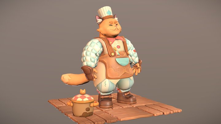 Stylized Creation - Elliott, Renowed chef 3D Model