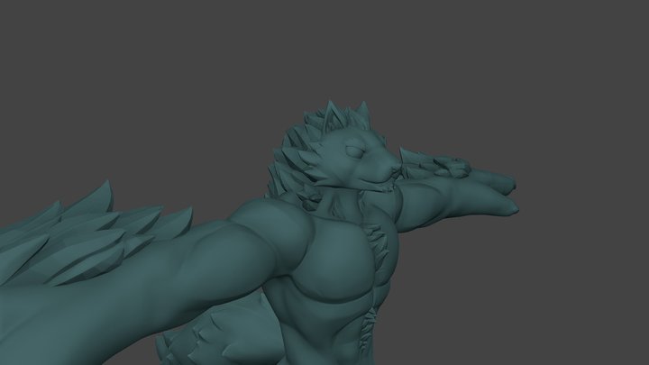 Anthro Wolf Template - Free Use 3D Model