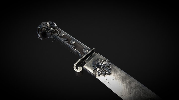 Knife with lion head 3D Model