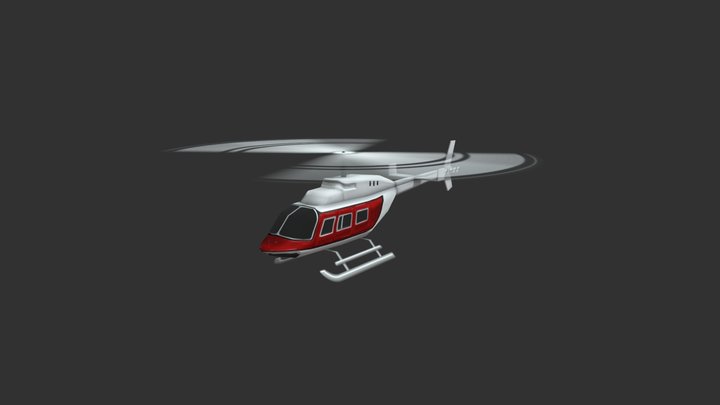 Bell206 Helicopter 3D Model
