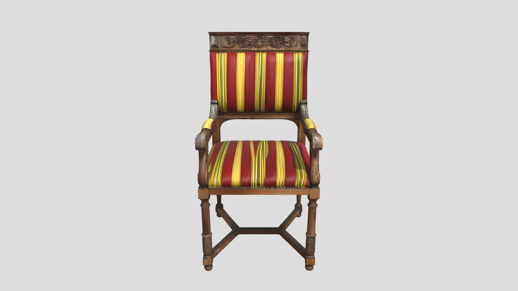 ornate upholstered wooden chair
