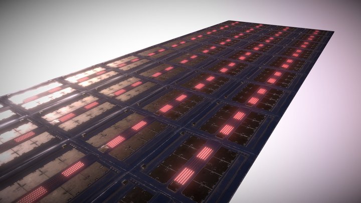 Sci Fi Floor Panel01 Medium 4x10 3D Model