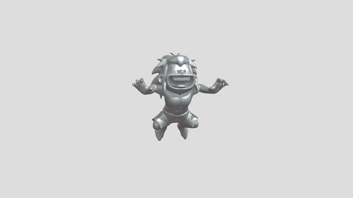 Cartoon character with pink hair 3D Model