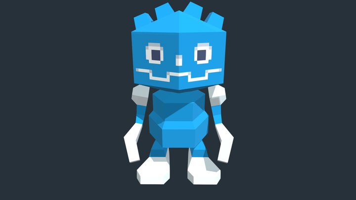 Small Blue Robot 3D Model