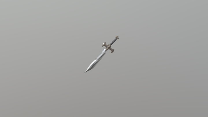 Intricately designed medieval sword with fine d 3D Model
