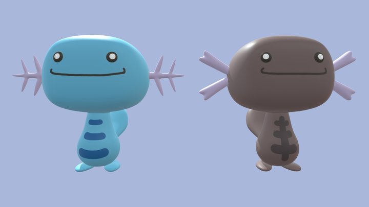Johto and Paldean Wooper (Funko Style) 3D Model