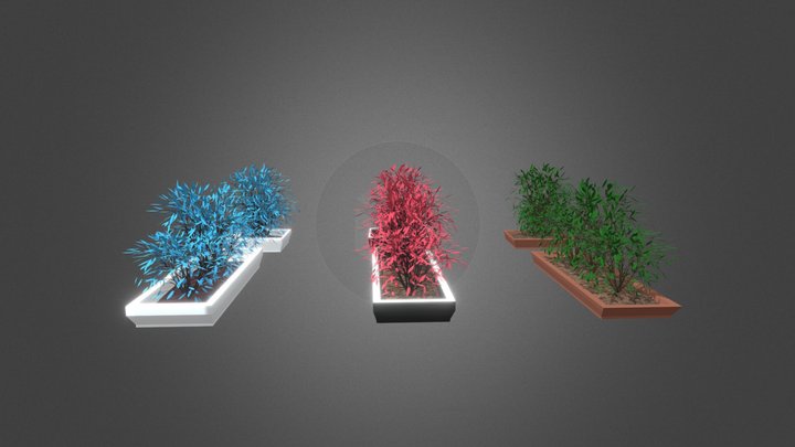Stylized Plant Pots Set – 3DModel FBX + Textures 3D Model