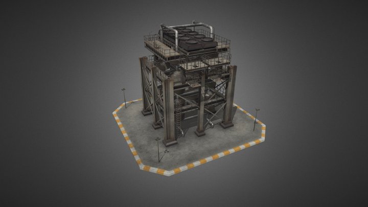Oil Refinery 09 3D Model