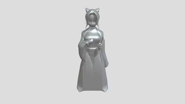 Anime character holding butterfly 3D Model