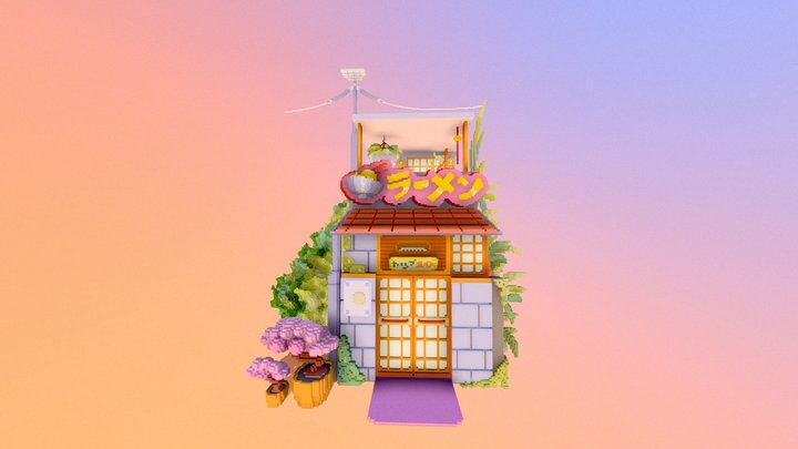 Japanese Ramen Shop 3D Model