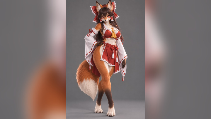 Reimu Hakurei (Touhou) Furry 3D Model