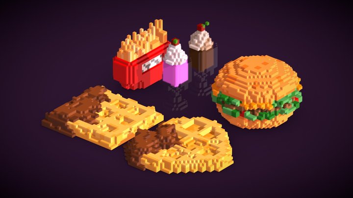 Voxel Art Food
