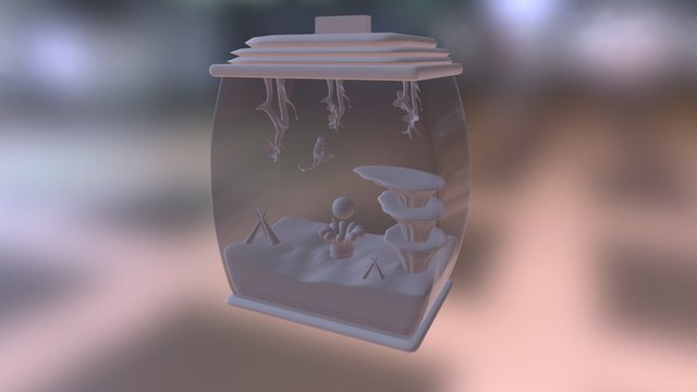 Alien in aquarium 3D Model