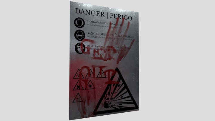 Danger Sign 3D Model