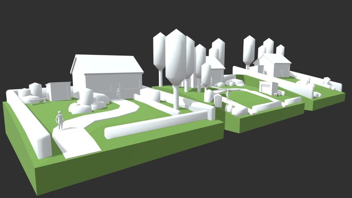 Grandma's house - Diorama and House blockout 3D Model