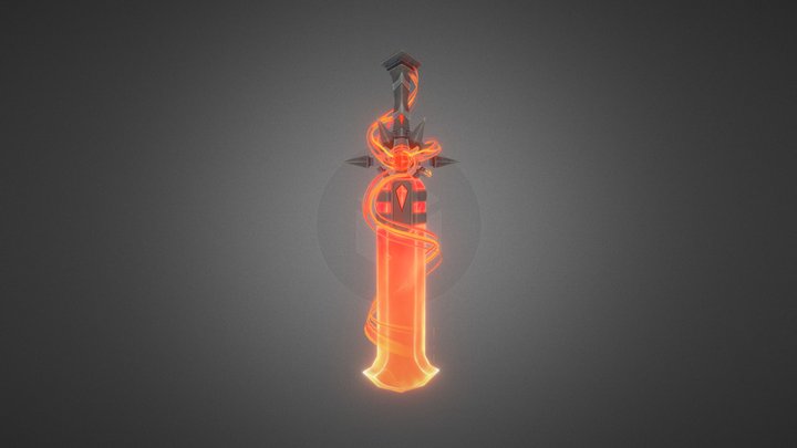 Fire Sword - Handpaint 3D Model