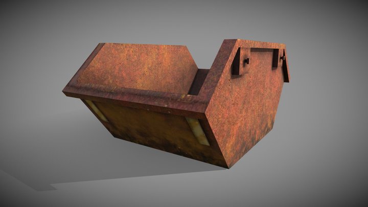 Dirty Rusty Skip - Low Poly Game Ready 3D Model