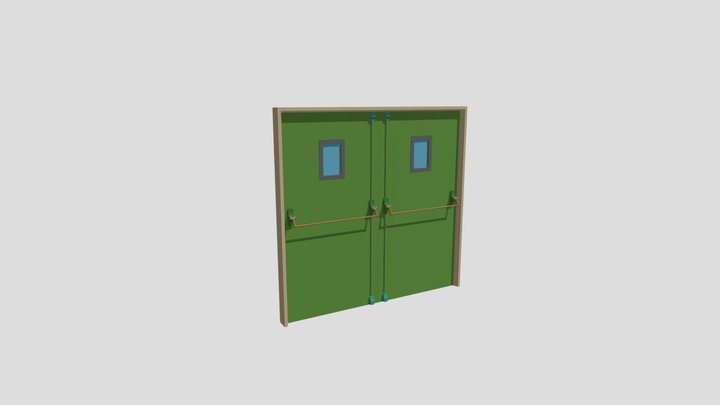 Exit Door Double 3D Model