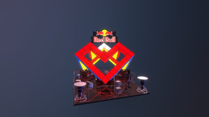Red Bull Stand 3D Model
