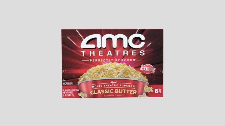 AMC Classic Butter Microwave Popcorn 3D Model